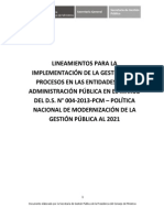 Lineamientos de Gestión Por Procesos