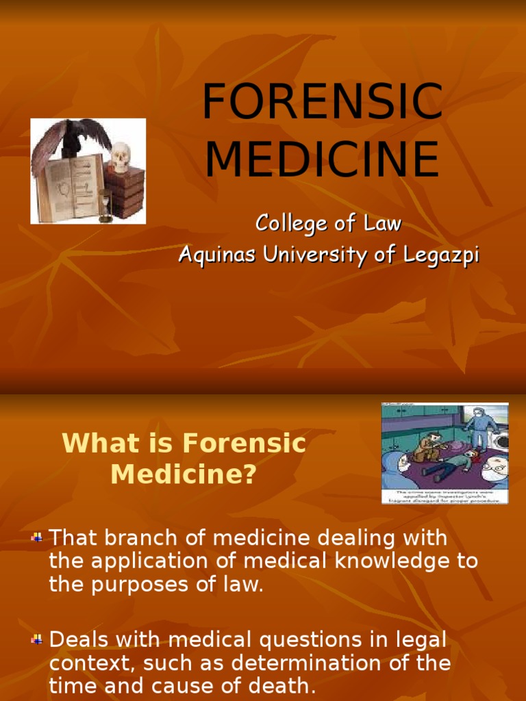 Forensic Medicine An Overview of the Application of Medical Knowledge in Legal Contexts PDF