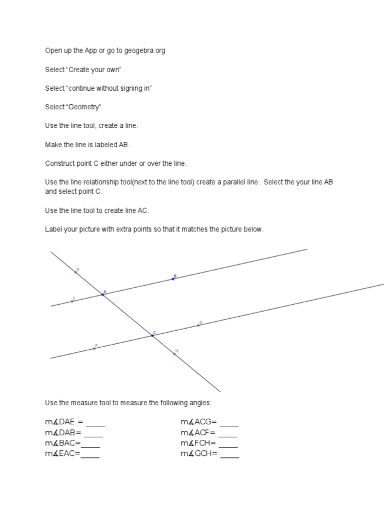 Parallel Lines Lab | PDF