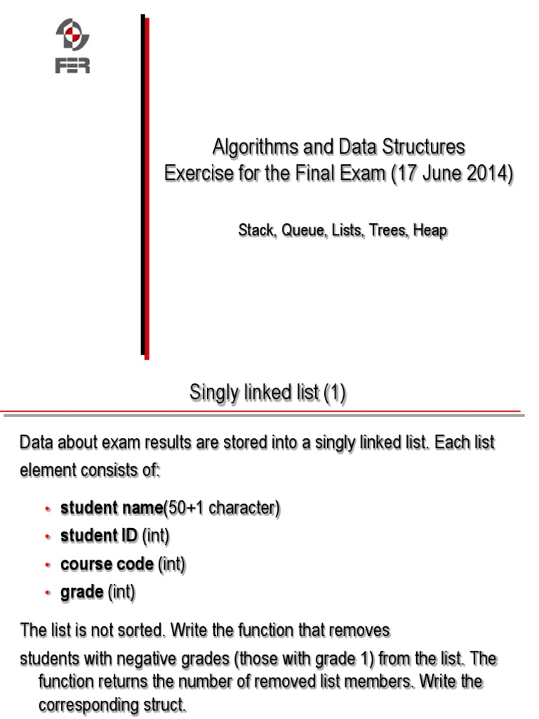 Exercises Final Exam Part1 | PDF | Algorithms And Data Structures ...