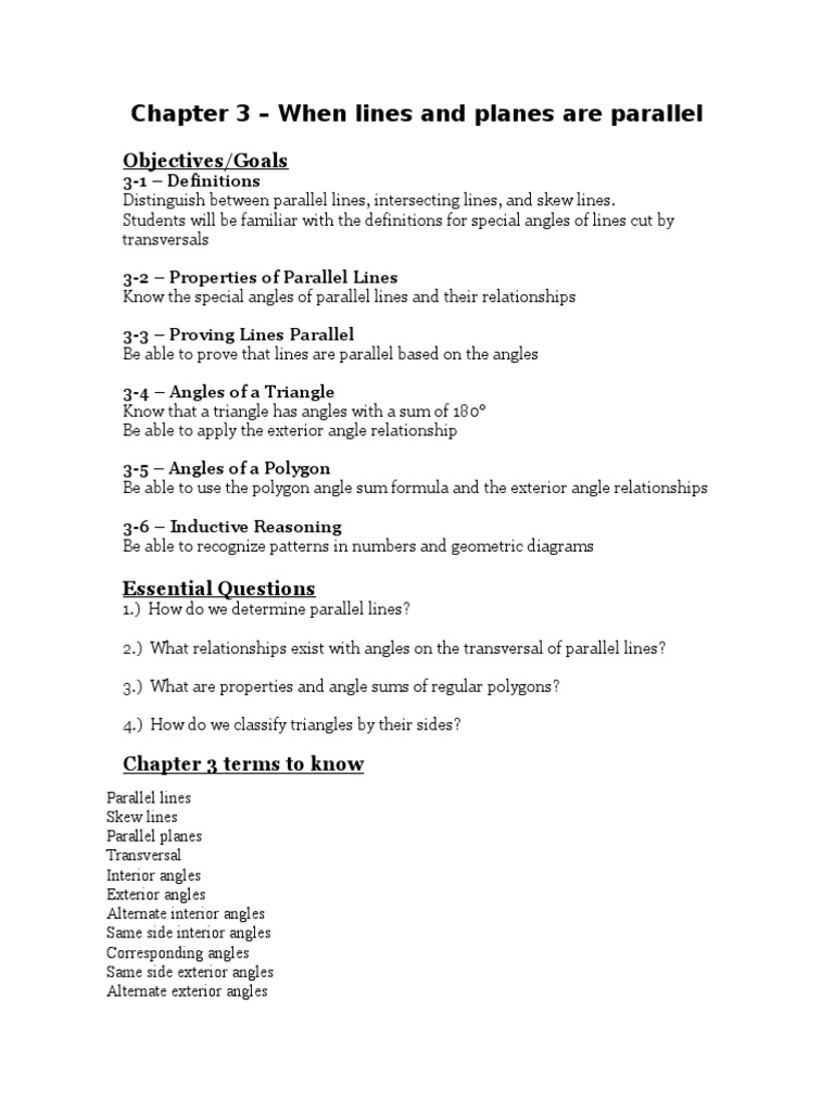 Chapter 3 Intro Handout Angle Triangle