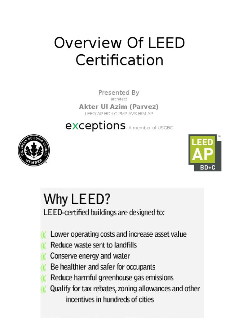 Overview of LEED Certification Leadership In Energy And Environmental