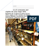 En 40 Años El Consumo Per Cápita de Vino Bajó 70%