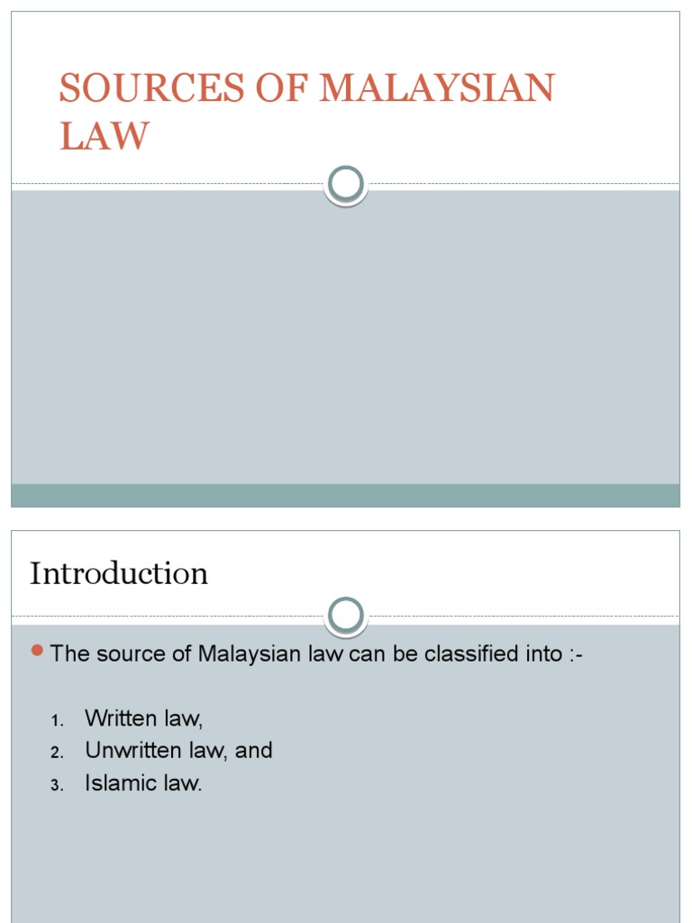 Sources of Law in Malaysia | PDF | Precedent | English Law