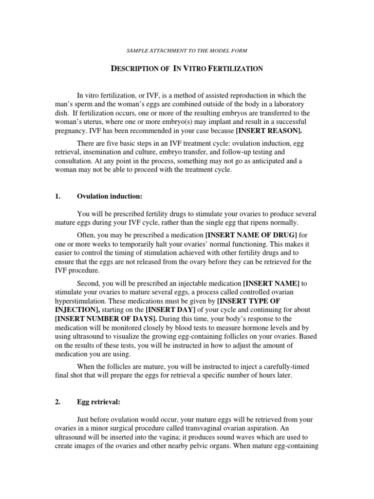 Description of in Vitro Fertilization PDF | PDF | In Vitro ...