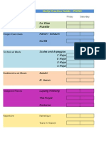 Practice Chart For The Piano in Excel File (Editable)