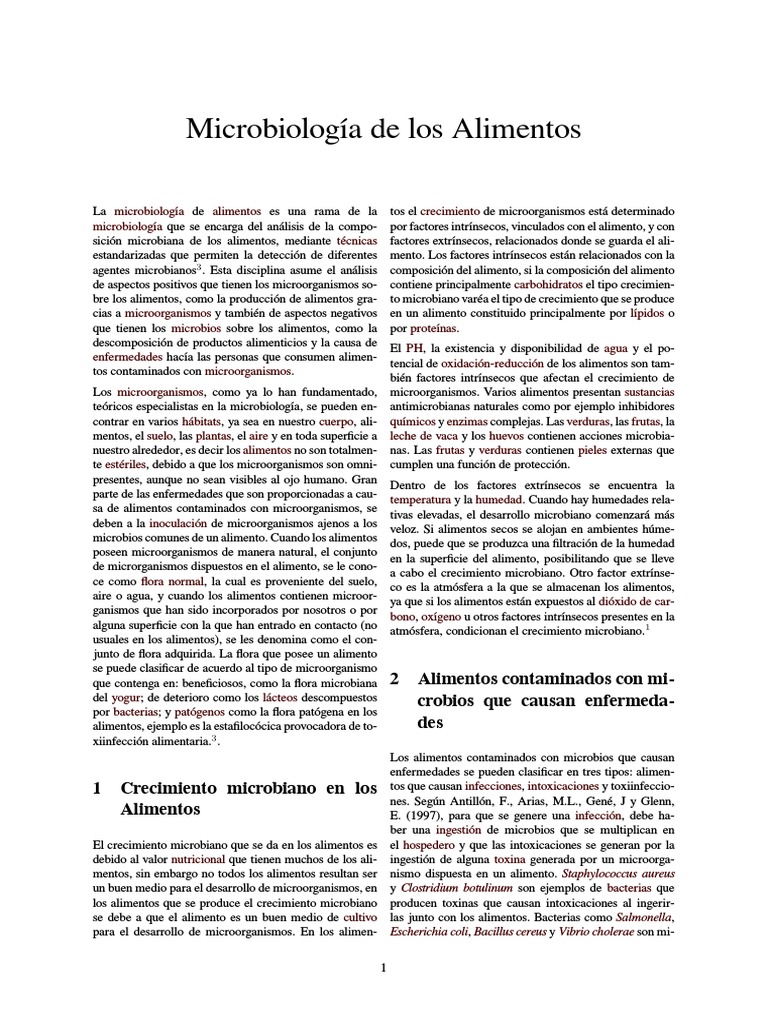 Microbiología de Los Alimentos | PDF | Microbiología | Biología