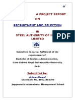 137154475 Internship Project Rreport on Recruitment and Selection in Steel Authority of India Limited