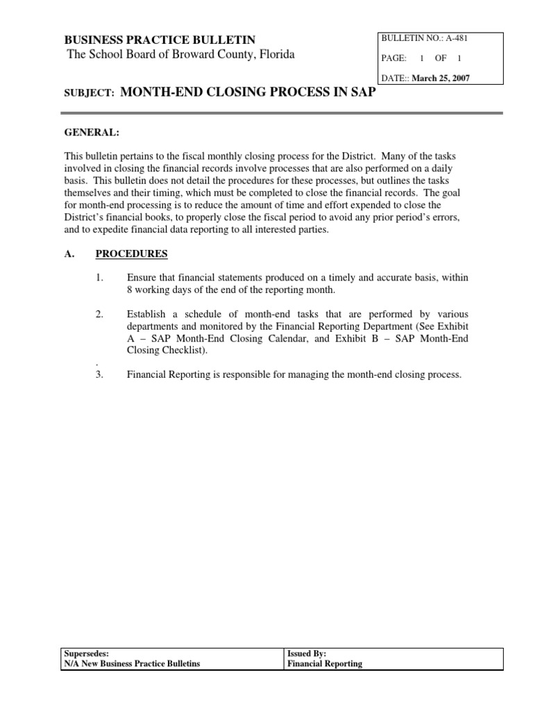 Month-End Closing Process in Sap | PDF | Accrual | Accounts Payable