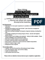 Janitorial Positions Management and Non-Management  