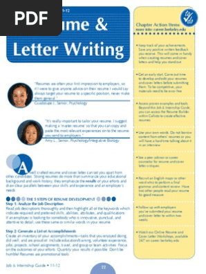 Resume Letter Writing