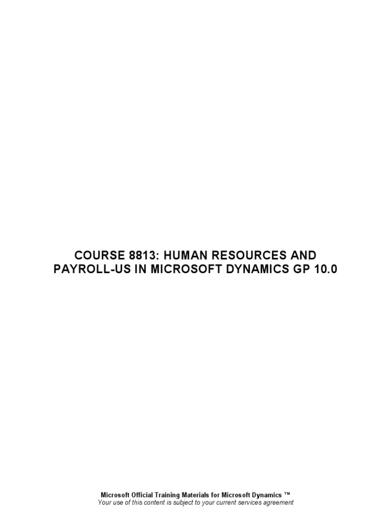 8813-En Human Resources and Payroll-US Student Manual | PDF | Payroll ...