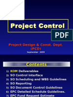 Project Control Guidelines PCD