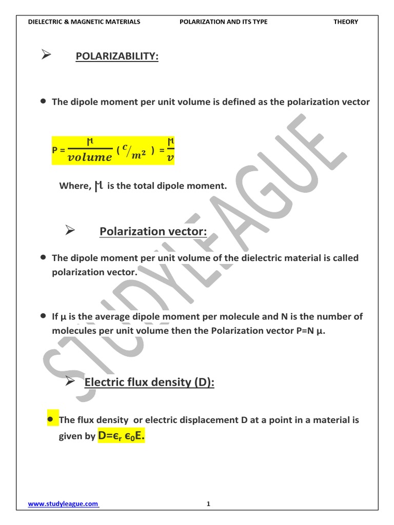 Types of Dielectric Polarization | PDF | Dielectric | Dipole