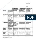 rubric argumentative essay