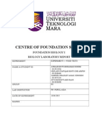 Centre of Foundation Studies: Foundation Biology I Biology Laboratory Report