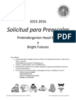 Preschool Application Packet Spanish Whole