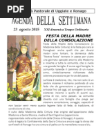 Comunità pastorale di Uggiate e Ronago Agenda della settimana