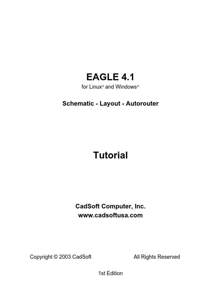EAGLE 4.1: Schematic - Layout - Autorouter | PDF | Icon (Computing ...