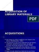 Acquisitions of Library Materials