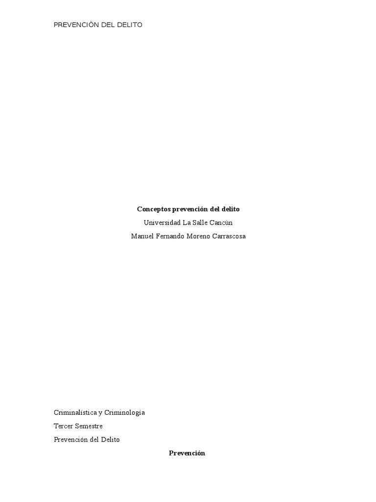 Concepto de Prevención del Delito | PDF | Delito | Criminología