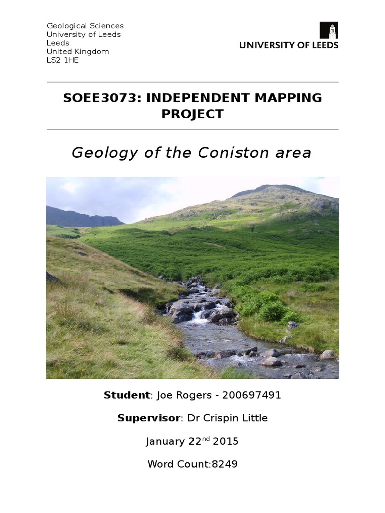 Geology Mapping of Coniston Area | PDF | Sedimentary Rock | Glacier