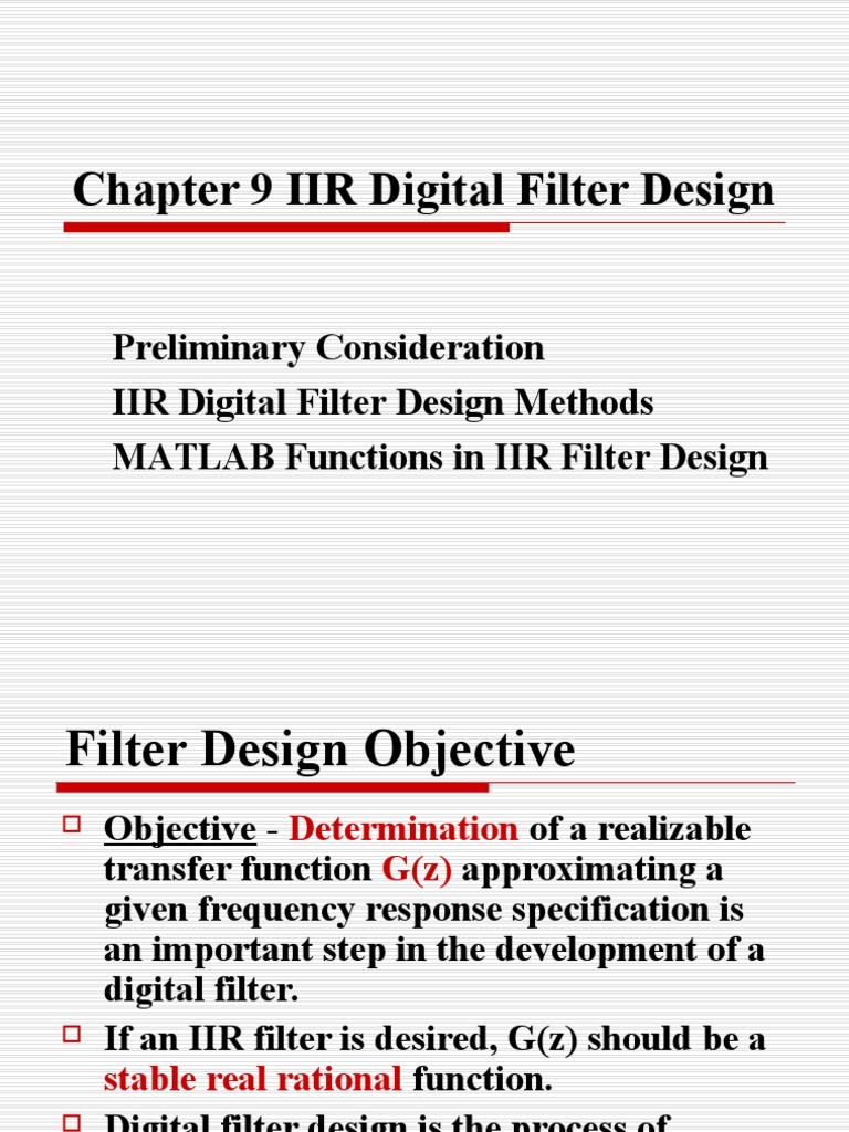Ch9 - IIR Digital Filter Design | Download Free PDF | Low Pass Filter ...