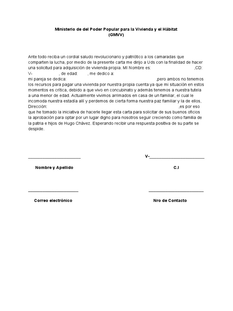 Carta de Vivienda PDF