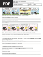 LÍNGUA PORTUGUESA - LISTA DE EXERCÍCIOS 8° ANO