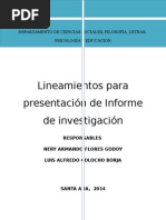 Lineamientos de Presentación de Informe (APA) Adaptado