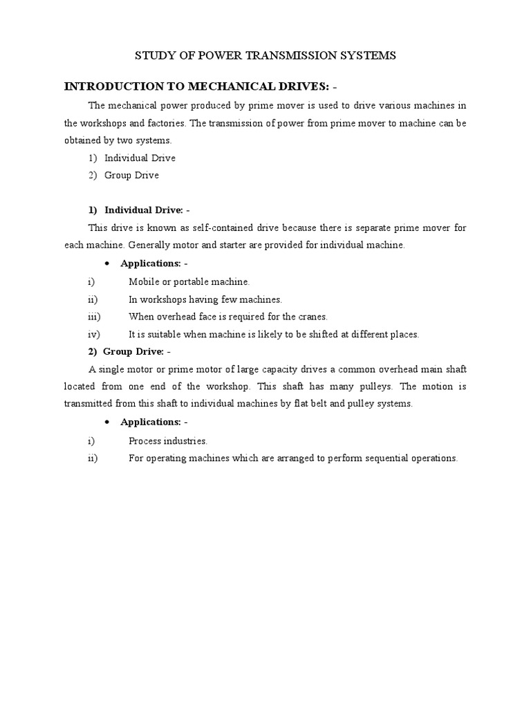 Study Of Power Transmission Devices Download Free Pdf Belt