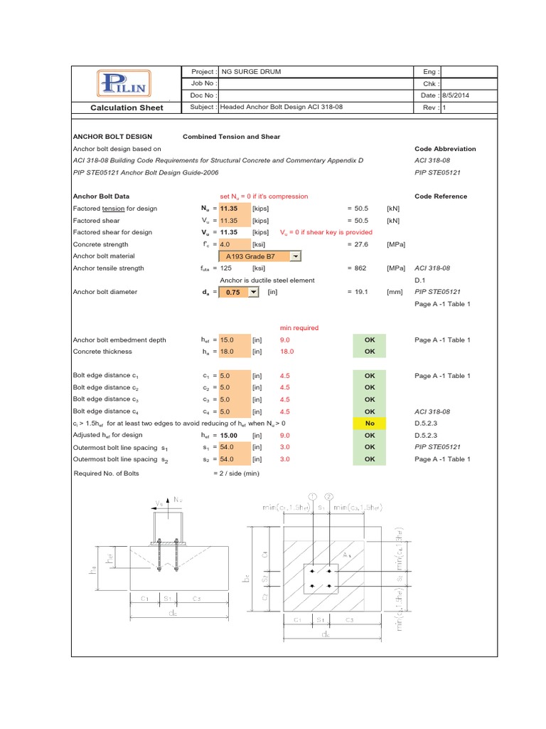 Anchor Bolt Aci 318 08 Cal Pdf