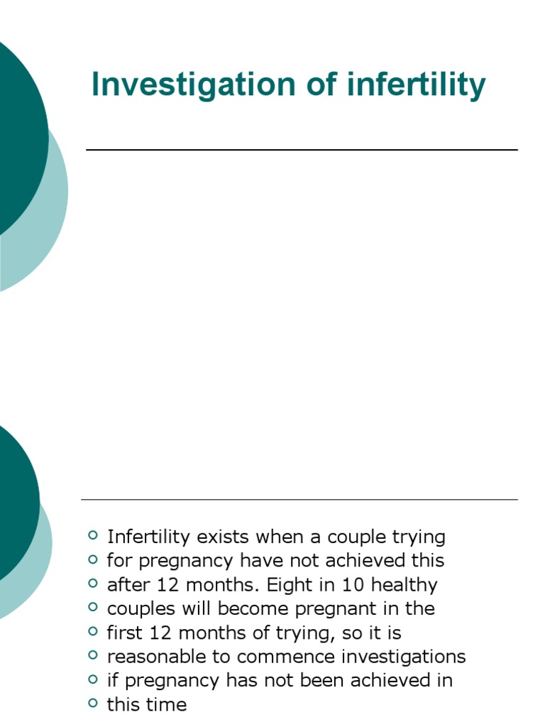 Investigation of Infertility Infertility Menstrual Cycle