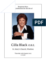 Cilla Black Funeral - Order of Service