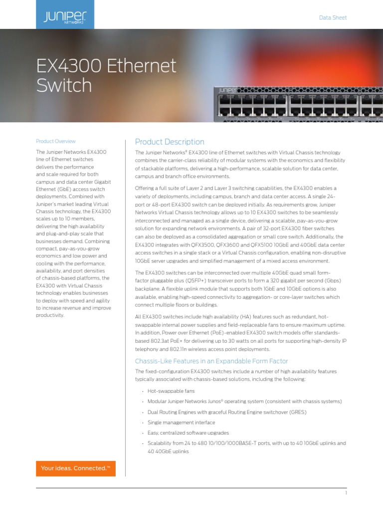 EX4300 Ethernet Switch: Product Description | PDF