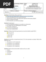 Exam Molecular Biology