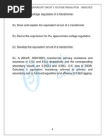 Transformer Equivalent Circuit & Voltage Regulation Unsolved