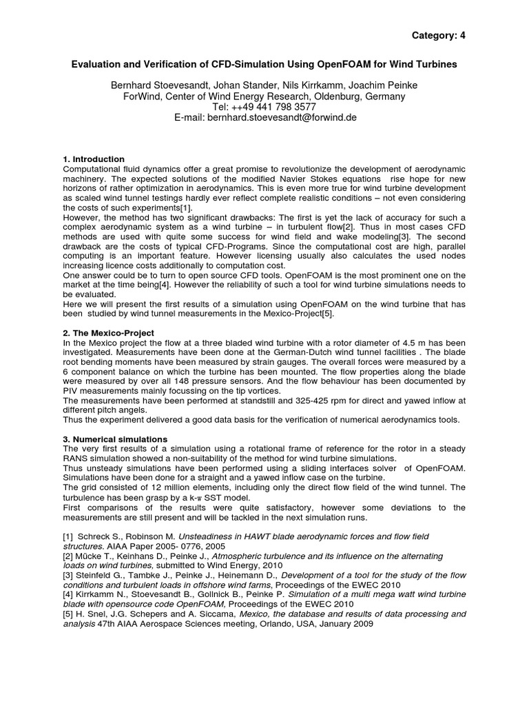 Evaluation and Verification of CFD-Simulation Using OpenFOAM For Wind ...