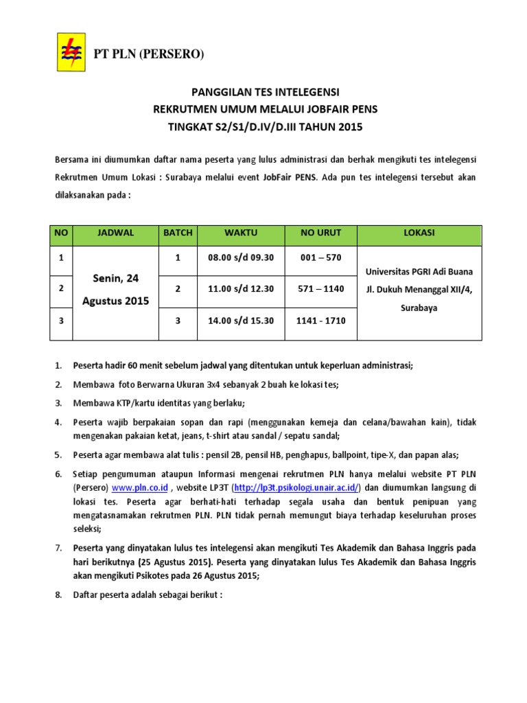 Tes Intelegensi Pln Pdf