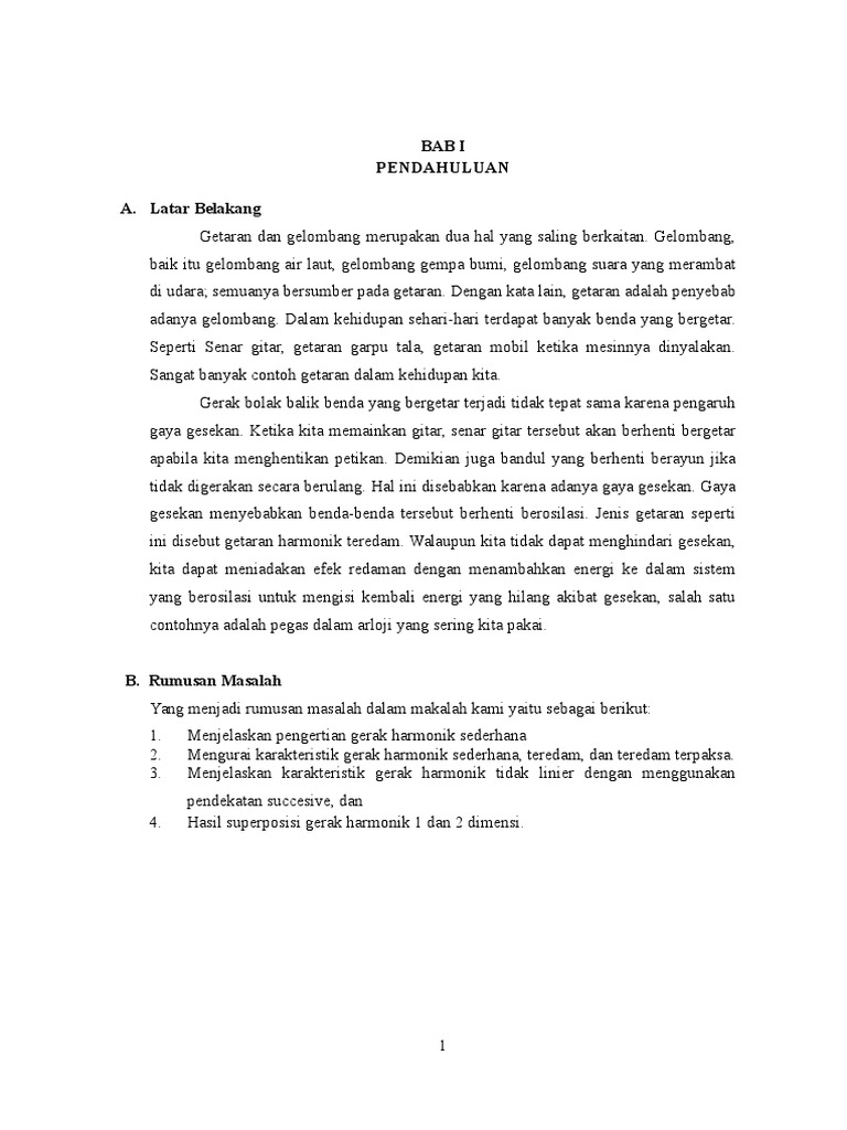 Bab Iii Gerak Harmonik Sederhana Ghs Docx