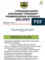 Fasilitas Dinas Koperasi Terhadap UKM Di Kabupaten Sukoharjo