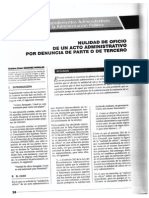 Nulidad de Oficio de Un Acto Administrativo Por Denuncia de Parte o de Tercero