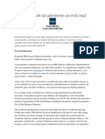 El Problema de Las Pensiones Ya Está Aquí