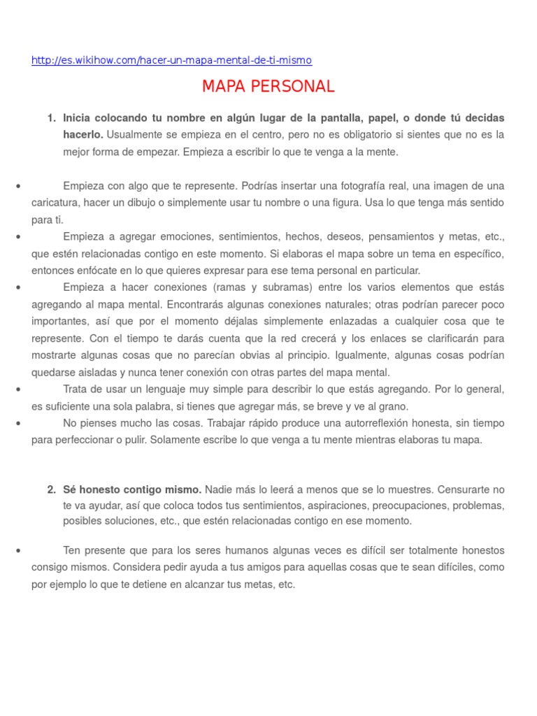 Cómo crear tu mapa mental personal | PDF | Mapa | Mente