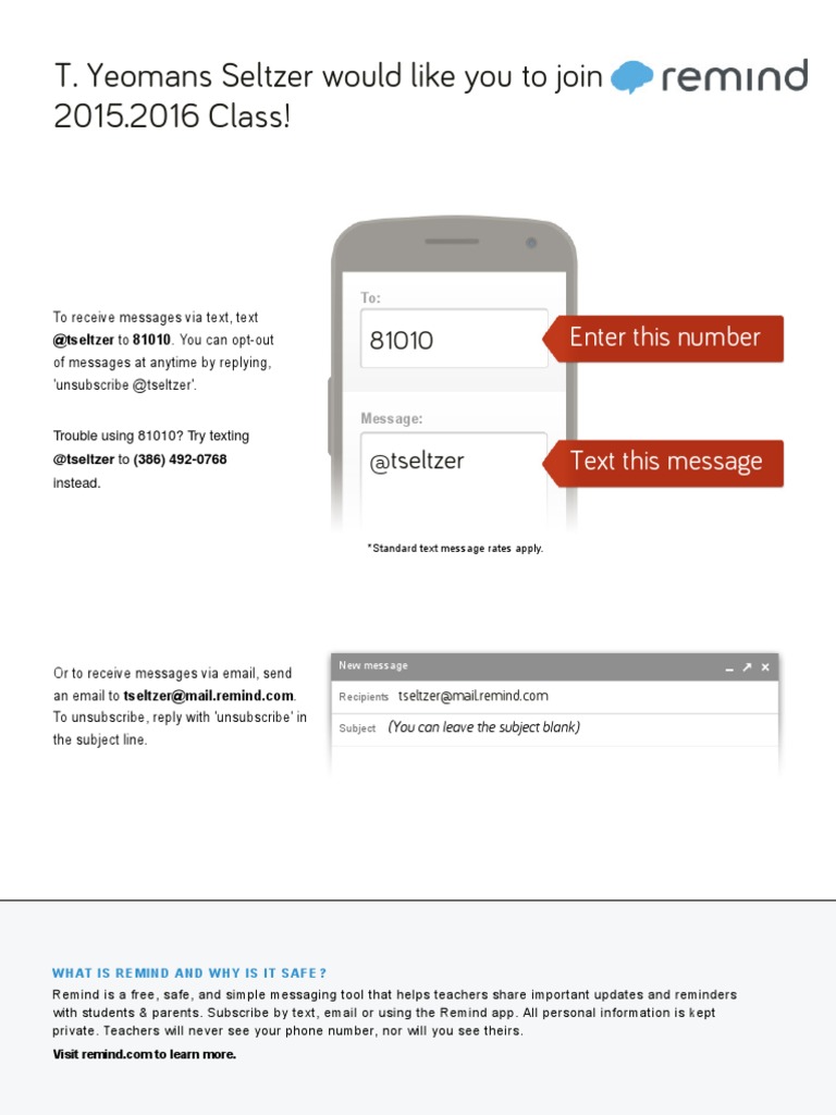 Join 2015-2016 Class via Remind | PDF