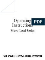 Micro Lead Series Operating Instructions