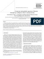 Determination of Exposure and Probable Ingestion of Fluoride Through Tea, Toothpaste, Tobacco and Pan Masala.