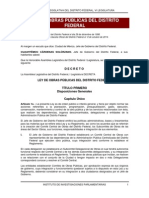 Ley de Obras Públicas Del Distrito Federal: Decreto