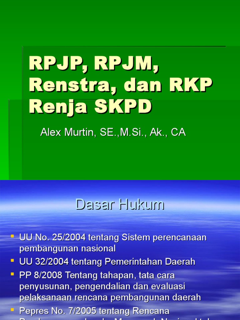 Sesi 3 Dan 4 PJP, PJM, Renstra, RKP | PDF | Ilmu Sosial
