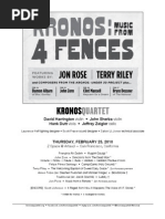 Download 2010 02 25 Artaud - SET LIST by Kronos Quartet SN27539499 doc pdf